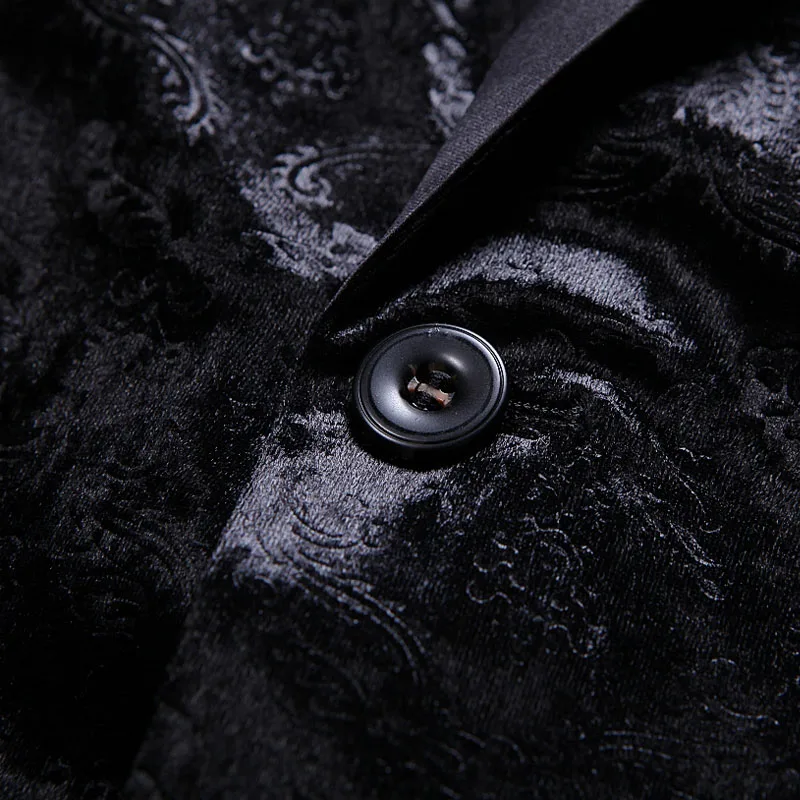 Men'S Suit Jacket Large Size Embossed Black Fashion Suit Men'S Evening Dress Wedding Men'S Retro Wind Single West Men'S Suit Jacket Large Size Embossed Black Fashion Suit Men'S Evening Dress Wedding Men'S Retro Wind Single West