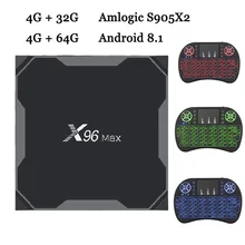 X96 MAX Android 8.1 TV BOX 4GB 64GB Amlogic S905X2 Quad Core Smart TV 2.4G&5GHz Dual Wifi Bluetooth 1000M 4K Set Top Box X96max