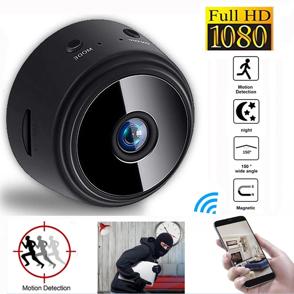 Мини IP камера беспроводная WiFi HD 1080P широкоугольная Скрытая веб для домашней