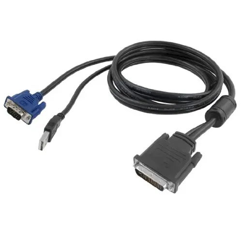 2016 New Laptop Dvi 30+5 Pin To Vga 15 Pin And Usb Adapter 1.5m Cable