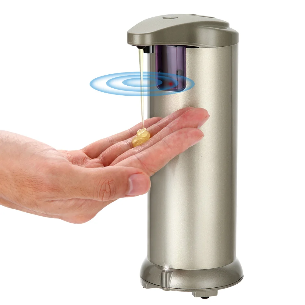 

Hot 2 Pcs/Set Soap Dispenser Stainless Steel Waterproof Auto Sensor Shampoo Dispensers For Bathroom Kitchen Hospital Hotel