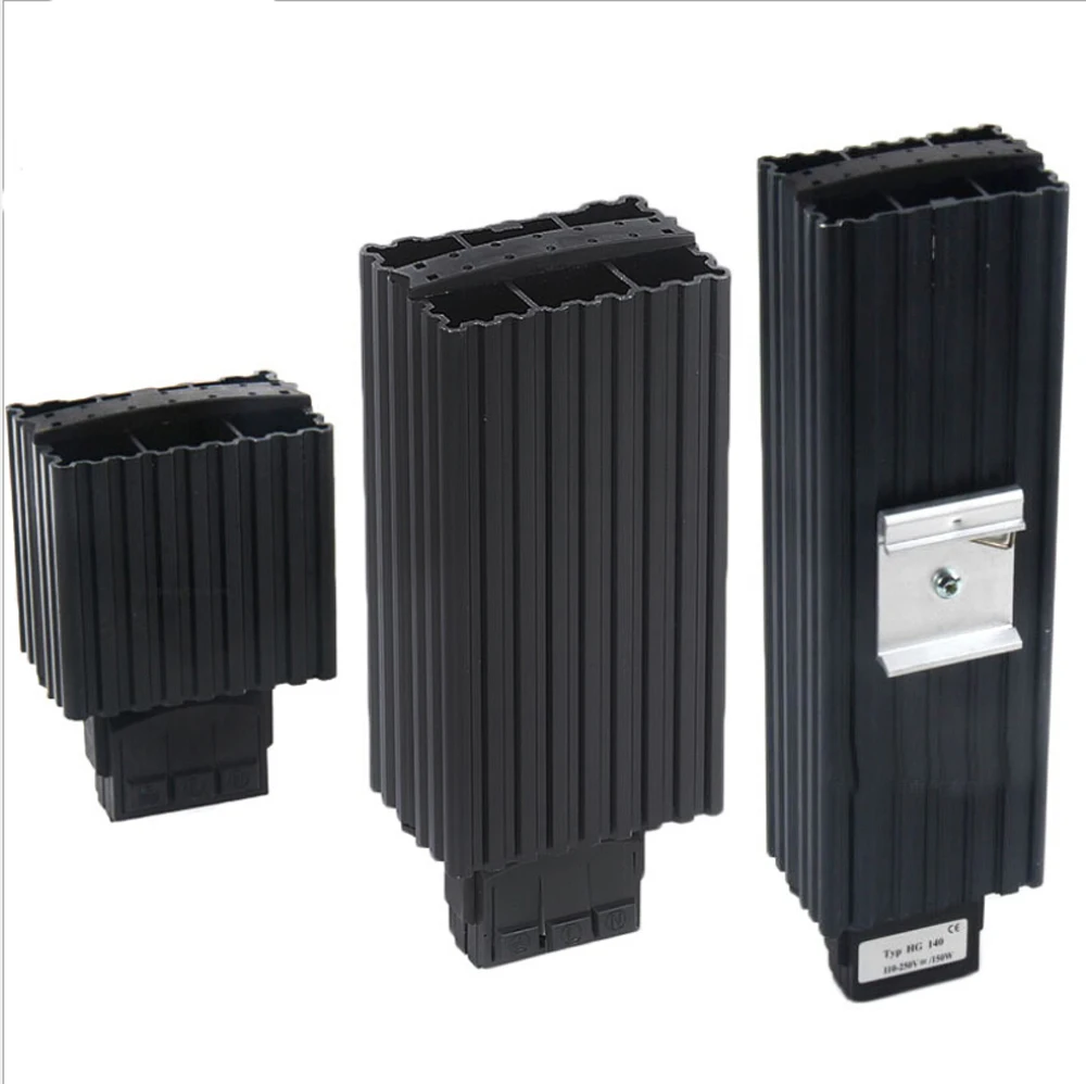 HG140 15W 30W 45W 100W 산업용 캐비닛 히터 35mm Din 레일 유형 팬 히터 PTC 반도체 히터 온도 조절기와 함께 작동