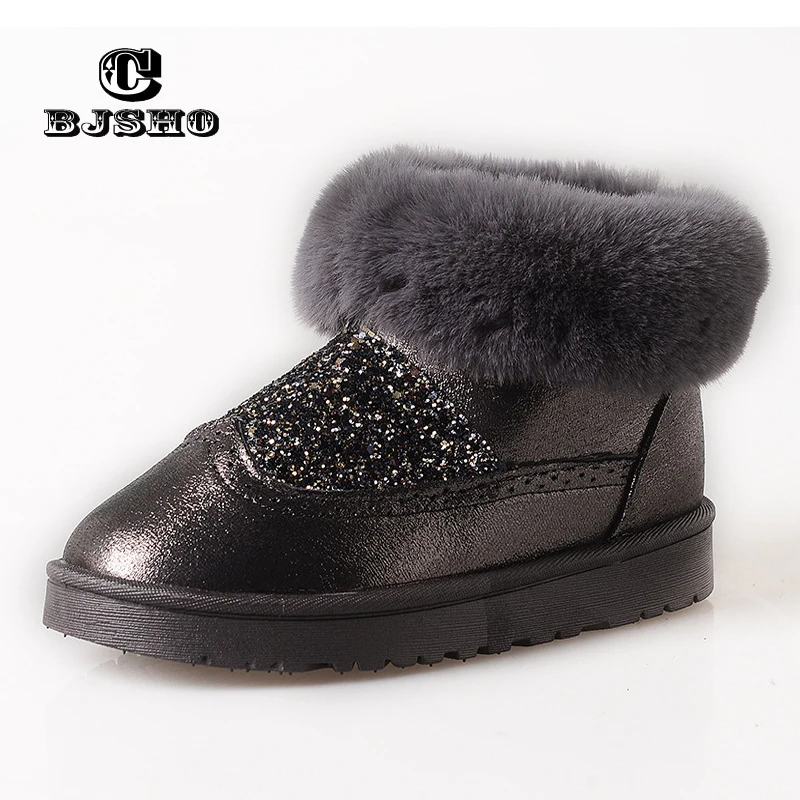 casual fashion flat boots fur