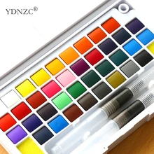 Juego de pinturas de acuarela de pigmento sólido de alta calidad con pincel portátil de Color agua para suministros de Arte de pintura profesional