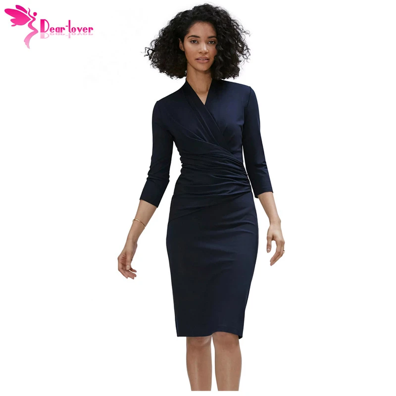 ladies navy midi dress