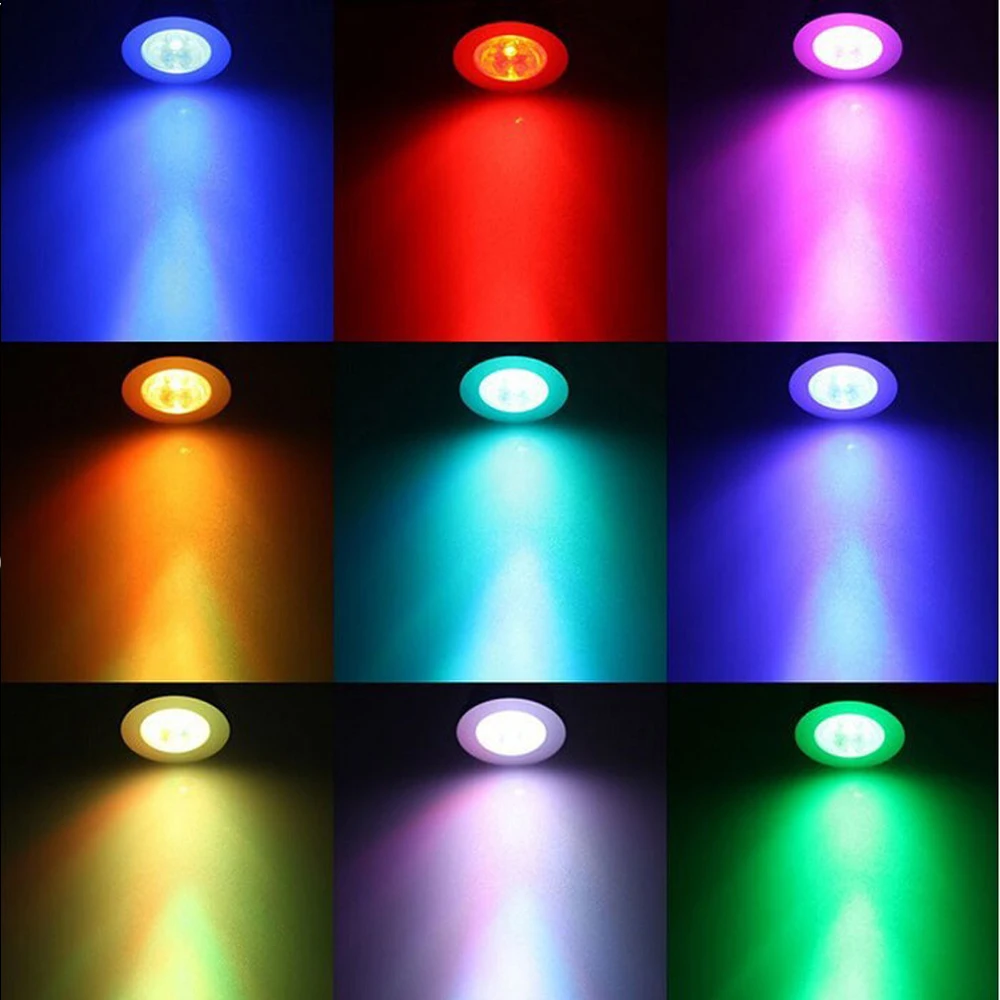 3 Вт RGB светодиодные лампы GU10 MR16 E27 E14 прожектор AC100 240V 16 цветов дистанционное