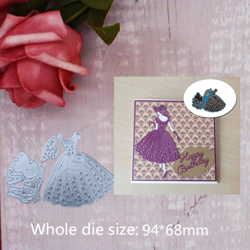 

94*68mm Woman dress Carton Metal Steel Cutting Dies for decor DIY Embossing Scrapbook Paper Craft Cards stencil Stamps Dies