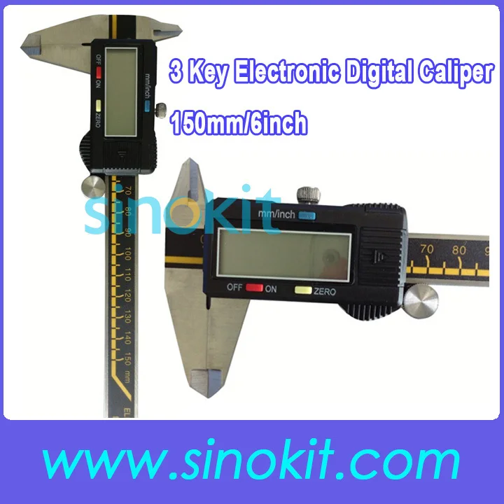 

Free Shipping Electronic Digital Caliper range 150mm/6inch with Extra Large LCD in Fitted Box STHT 3key
