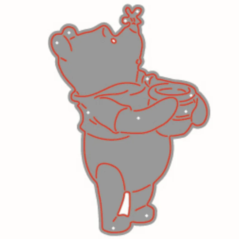 Милый медведь дизайн ремесло металлическая пресс-форма Скрапбукинг альбом бумага самодельная открытка Ремесло тиснение высечки - Цвет: Светло-серый