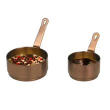 Ковш круглый Rustproof с ручкой мини суп горшок портативный для домашнего использования масло из нержавеющей стали Подогрев молока фондю кухонные инструменты