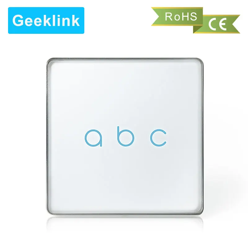 

Geeklink FB2 Wall Touch Feedback Switch Single Fire Switch UK Standard 86 Type WiFi+RF Smart Switch App control by iOS Android