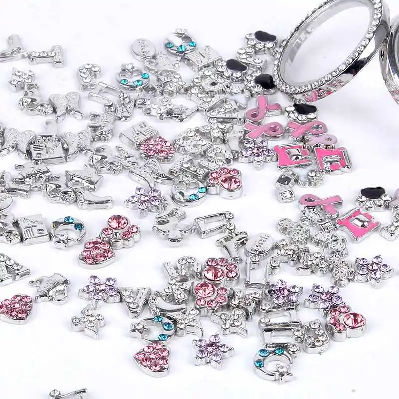 

100pcs Charms Rhinestone Floating Charm for Glass Living Memory Locket DIY