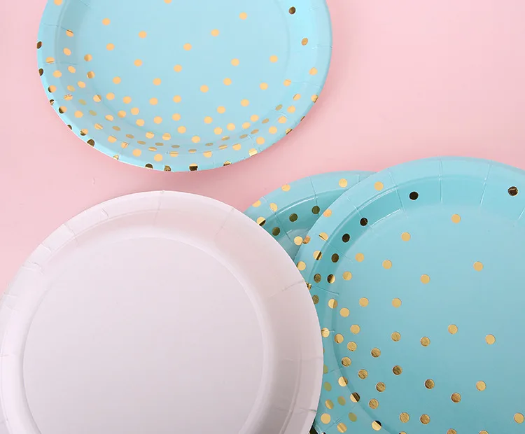 FANLUS Value Pack Cupcake Toppers Picks- Various Themes (7 inch Party paper plate with Gold Foil 10 PCS Stars& Sparkles Theme) (32)