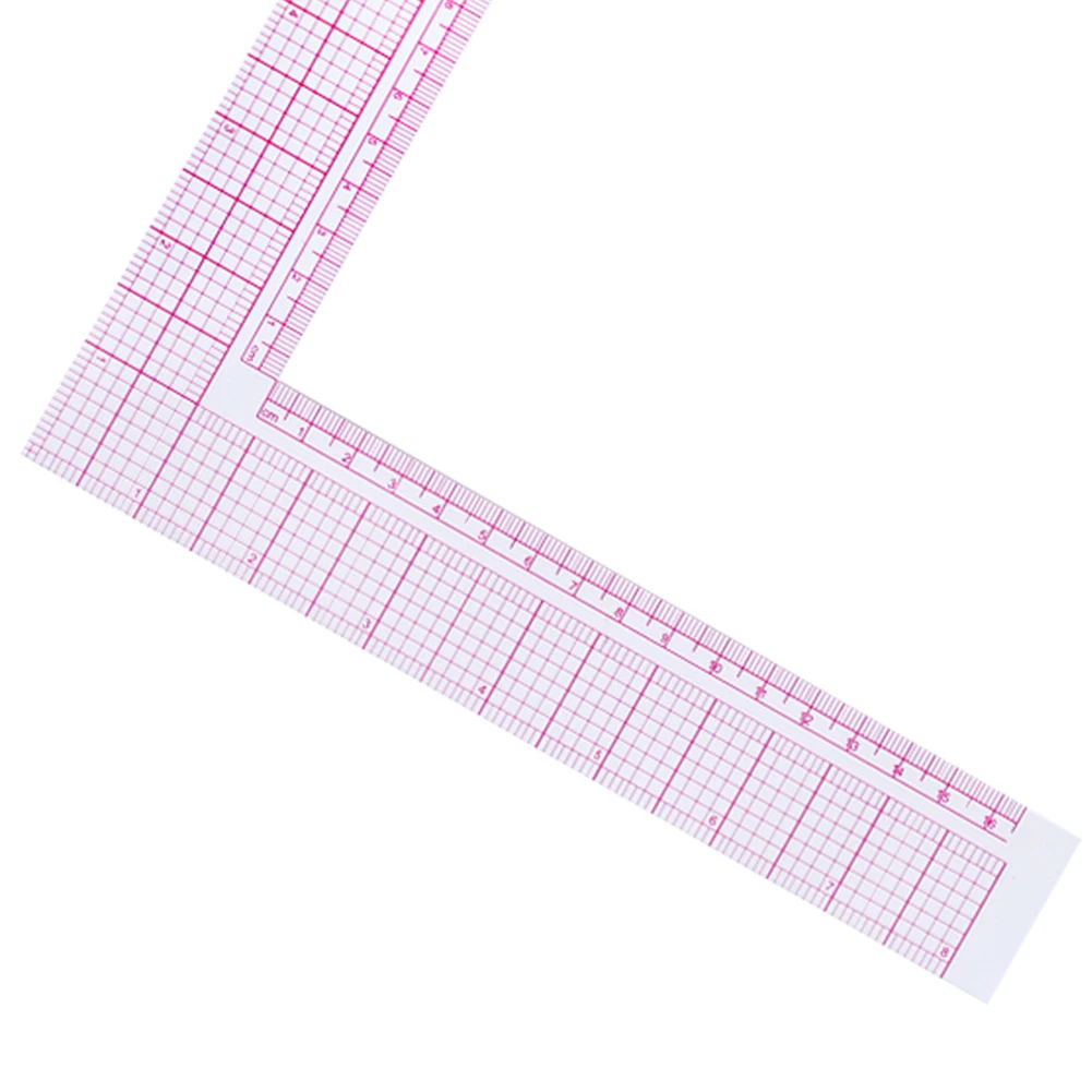 

Clear Scale Handmade Sewing Drawing Craft Supplies Patchwork Ruler Accessories L Shape Plastic DIY School Cutting Quilting Tool