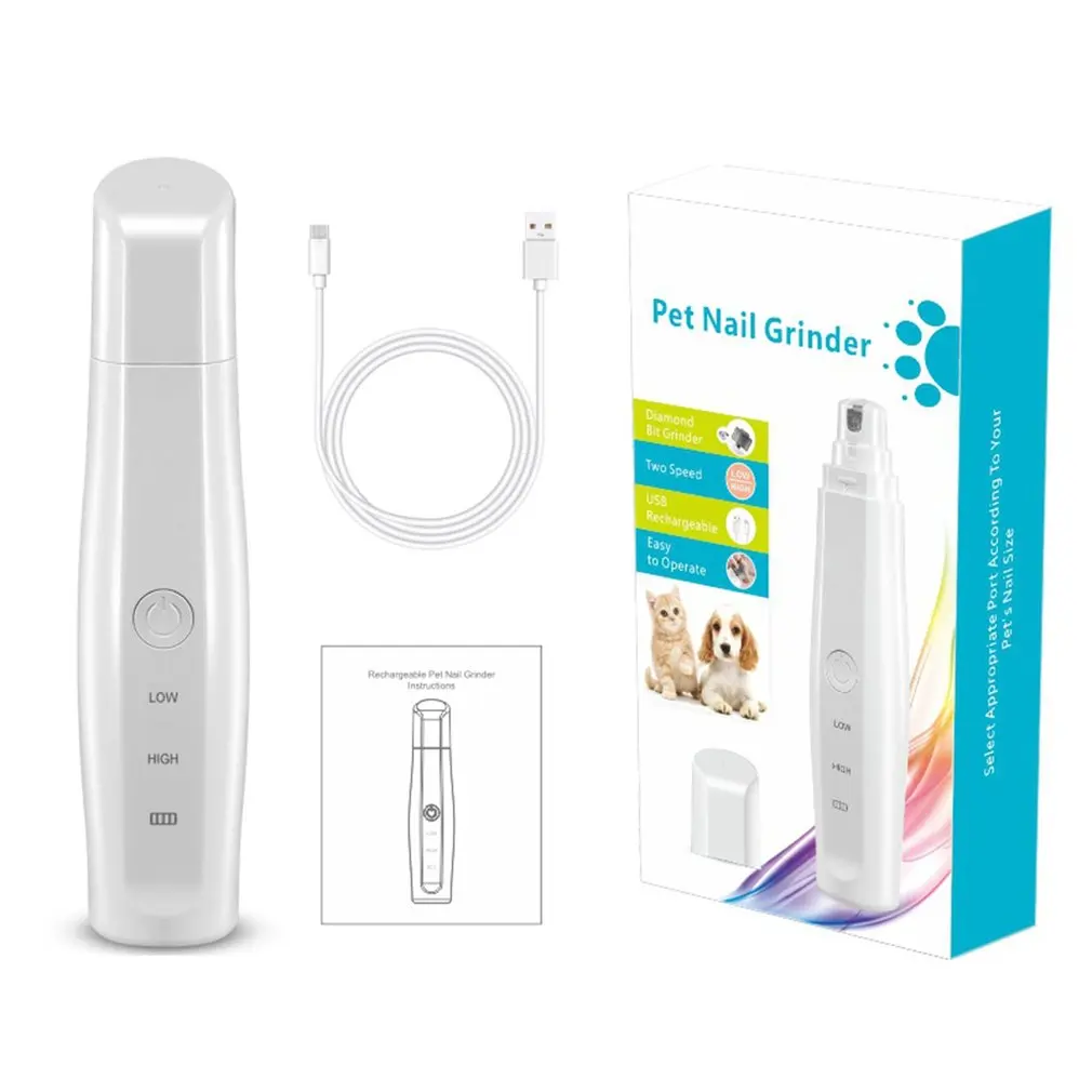 

Diamond Grinding Head Built-in Battery Pet Nail Polisher Dog Electric Nail Clipper Cat Rechargeable Nail Clipper