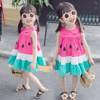

Boutique big ruffle watermelon cute new style baby girl dress summer 2019
