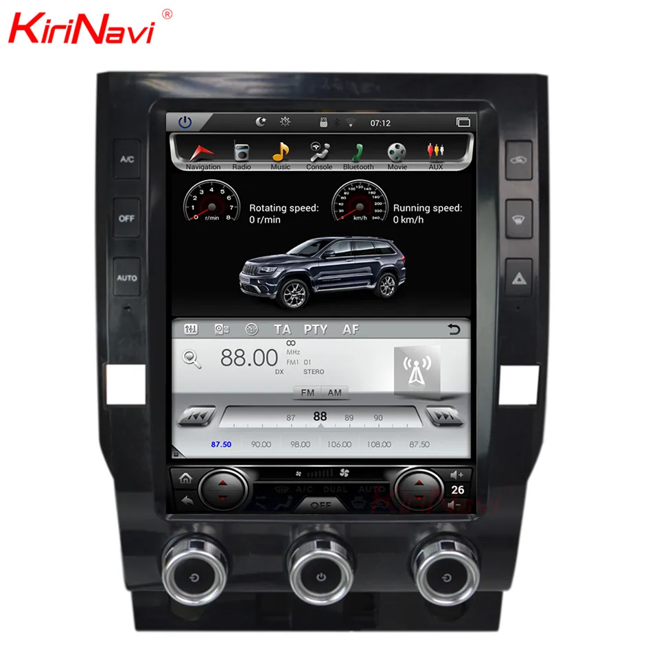 Best KiriNavi Vertical Screen Tesla Style 12.1 Inch Android 6.0 Car DVD Player For Toyota Tundra Android Radio GPS Navigation Car Dvd Multimedia Player 2014 -2018 3