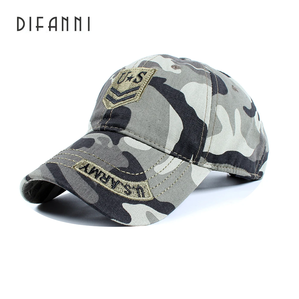 

[DIFANNI]US Army Camouflage Caps Men Outdoor Army Cap Military For Men Women Casual Sports Hats Tactics Cap Adjustable Snapback