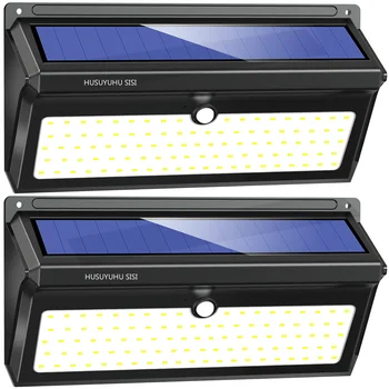 

2 Pack 100 LED Solar Light Outdoors Solar Motion Sensor Lights With Wide Angle Waterproof Security Solar Wall Lights
