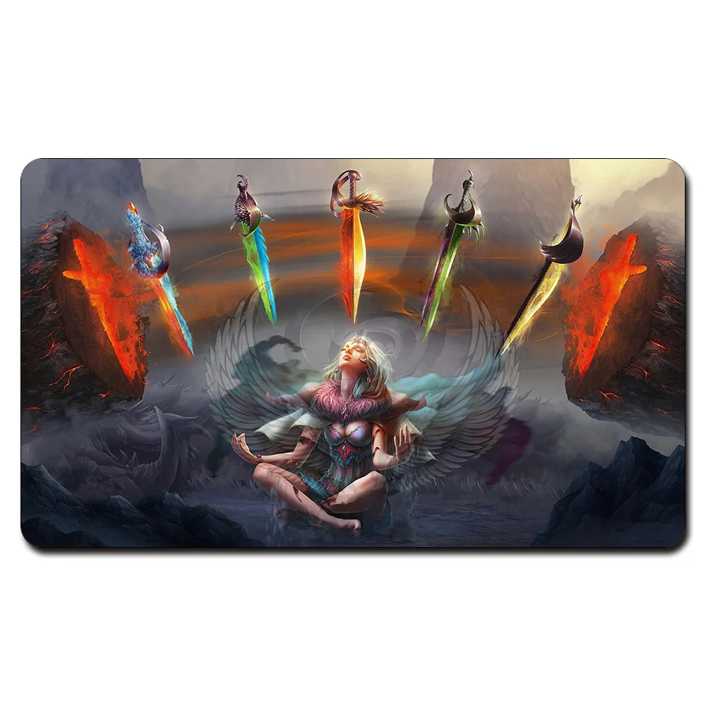

(Five Swords Art Playmat) Board Games Playmats, Mag Card The Games Gathering Play Mat, Custom Design With Free Gift Bag