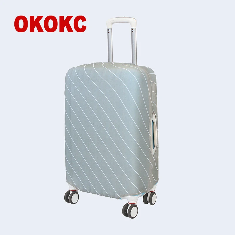Защитный чехол OKOKC в черную полоску эластичный для чемодана путешествий на