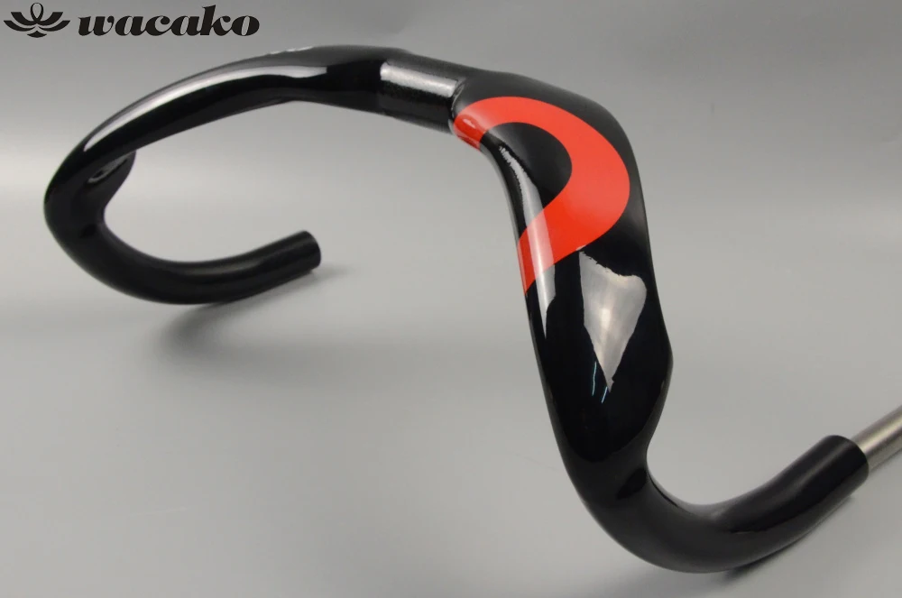 wacako carbon handlebar bent bar track sprinter bar drop bar 3K gloss finish 31.8 mm 370/385mm hectic races bars track cycling