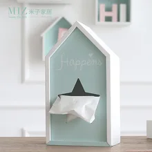 Miz Casa 1 Unidades de Almacenamiento En El Hogar Caja De Pañuelos De Madera para el Hogar Verde Menta de Color Hecho A Mano de Almacenamiento En El Hogar para la Sala de estar