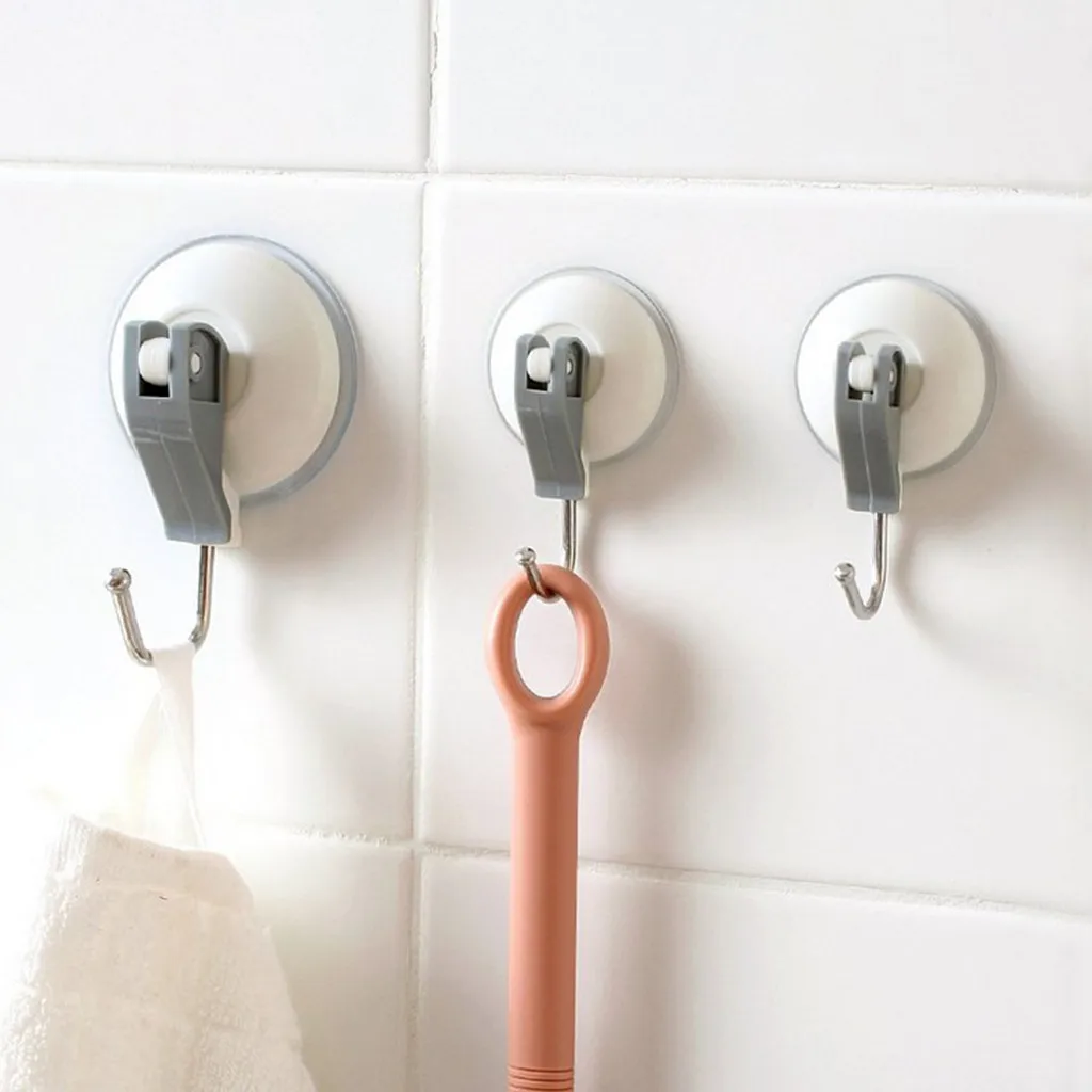 

Bathroom/Kitchen Heavy Duty Large Suction Cup Hooks Snap Lever Vacuum Holder #C