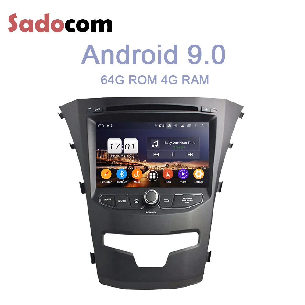 DSP ips TDA7851 2 din Android 9,0 для SsangYong Korando 4 ГБ ОЗУ 64 ГБ Автомобильный dvd-плеер Bluetooth Авторадио тюнер gps ГЛОНАСС