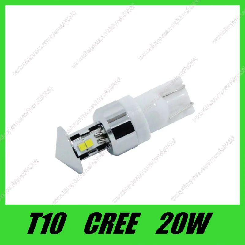 

10pcs/lot Super Brightness White light High Power 20W T10 194 W5W LED Bulbs for Car Back Up Backup Reverse Lights