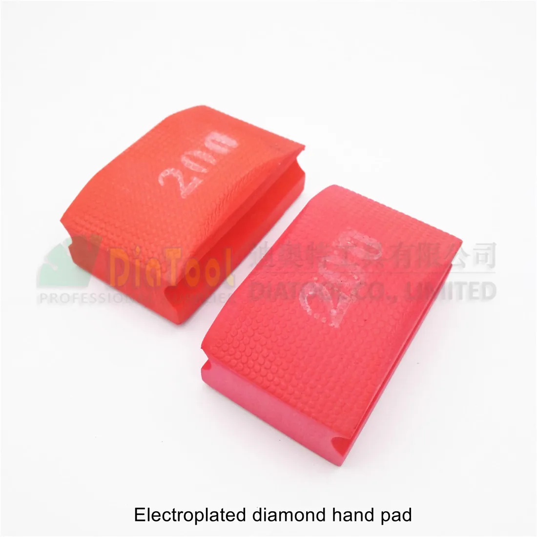 DIATOOL 2pcs Dotted electroplated diamond hand polishing pad 90X55MM #200 Hard Foam-backed Hand pad