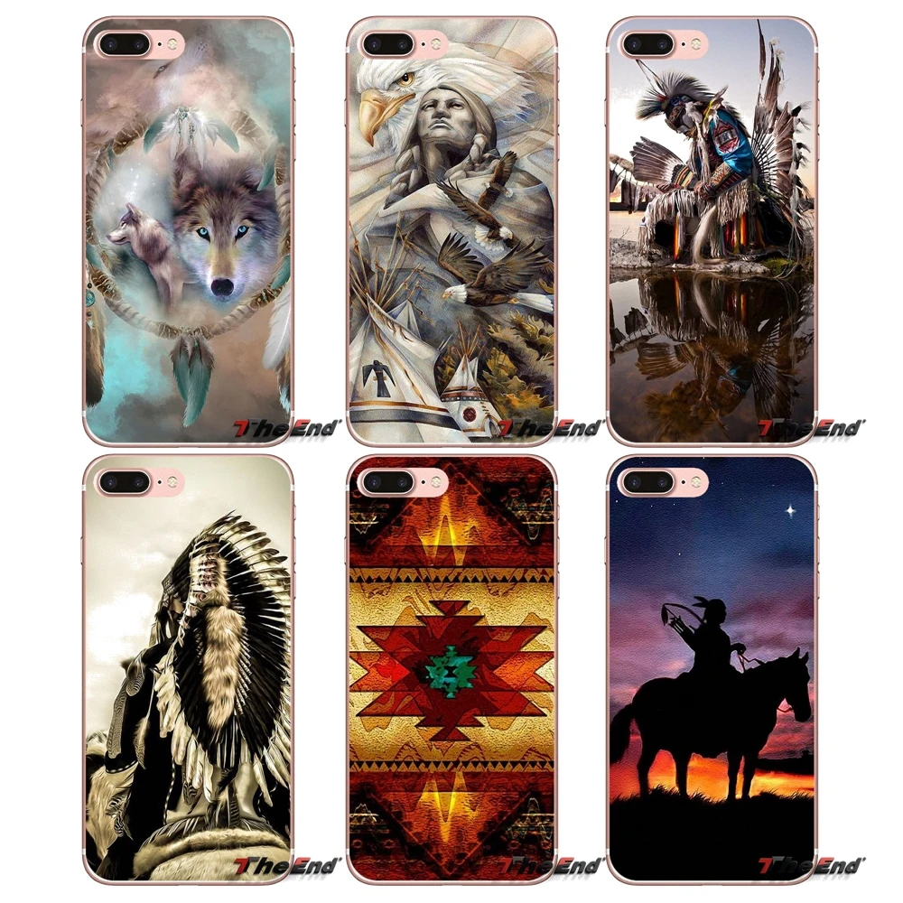 

native american Indian feathers art TPU Case For Apple iPhone X 4 4S 5 5S SE 5C 6 6S 7 8 Plus 6Plus 7plus 8plus Fundas Coque