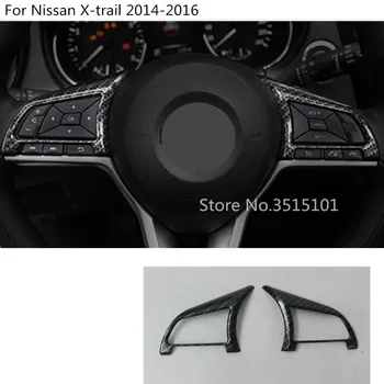 

Car body inner Carbon fibre stick Steering wheel Interior Kit Trim frame 2pcs For Nissan X-trail xtrail T32/Rogue 2014 2015 2016