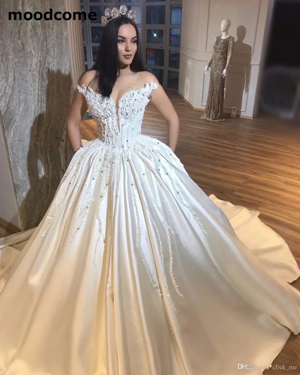 Gorgeous Sweetheart Wedding Dresses Appliques Beads ...