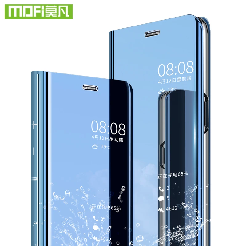 Для Xiaomi Redmi Note 6 Pro Чехол smart cover прозрачное зеркальное стекло view Note6 filp для чехол 360