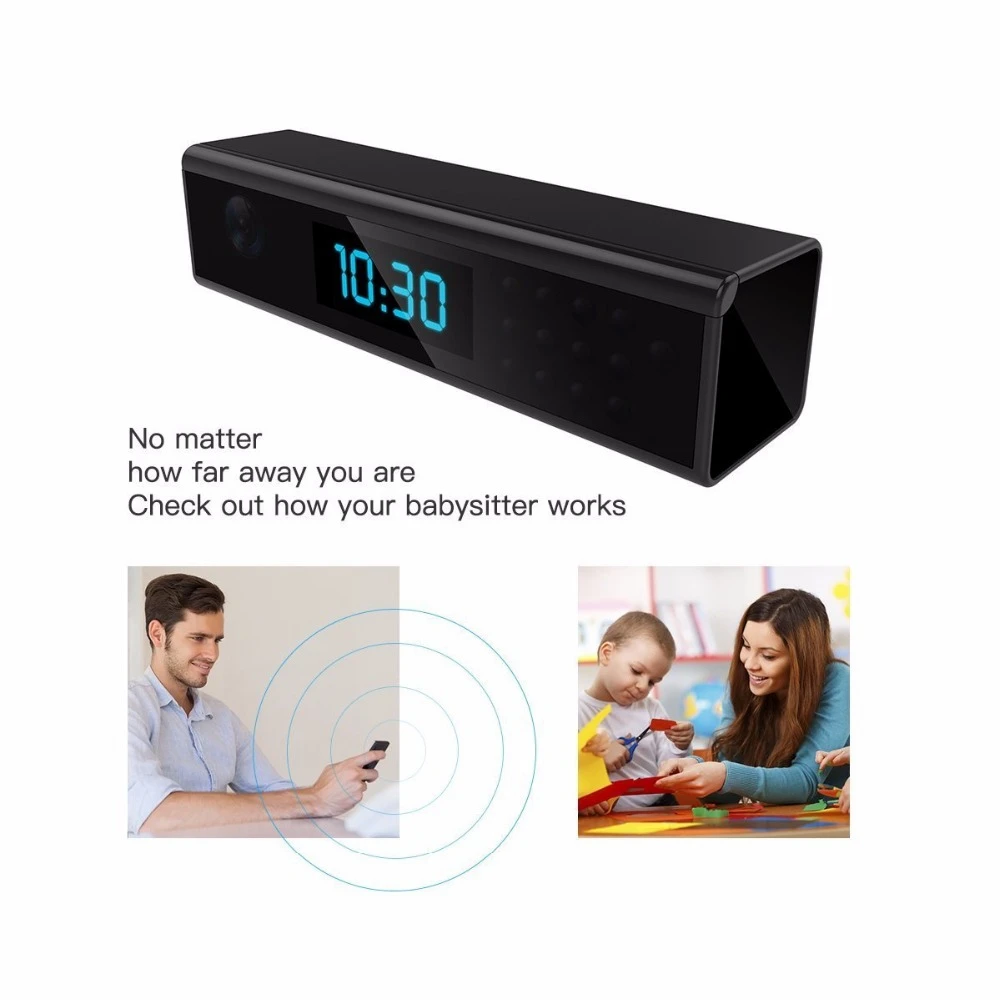 WiFi камера IP настольные часы мини HD 1080P видеокамера будильник Настройка ночного