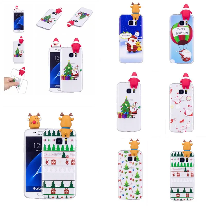 Милый 3D Санта Клаус чехол для samsung Galaxy S7 край S8 плюс A3 A5 A7 J3 J5 J7 Note 8 мягкий из ТПУ с