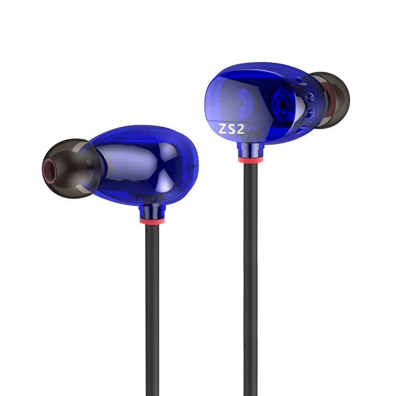 

KZ ZS2 Earphone Dynamic Hybrid In Ear Earbuds With Microphone Noise Cancelling Earplugs Monitor Earplugs Base HIFI Headset