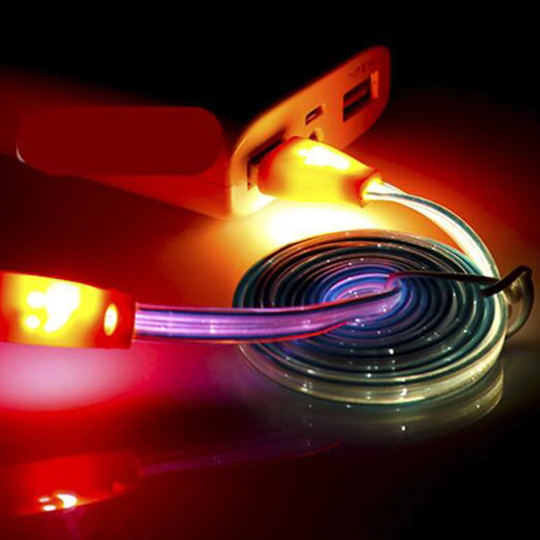 Модный Цветной градиентный светодиодный Micro USB 2 0 кабель для телефона зарядки