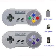 Wireless Gamepads 2 4GHZ Joypad Joystick Controller for NES SNES Super Nintendo Classic MINI Console remote