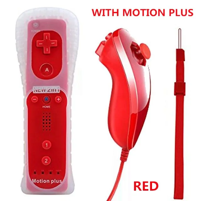 WITH MOTION PLUS Беспроводной Bluetooth геймпад для Nintendo wii 2 в 1, пульт дистанционного управления, синхронизация, джойстик, левая рука+ нунчак, дополнительный Motion Plus - Цвет: WITH MOTION PLUS