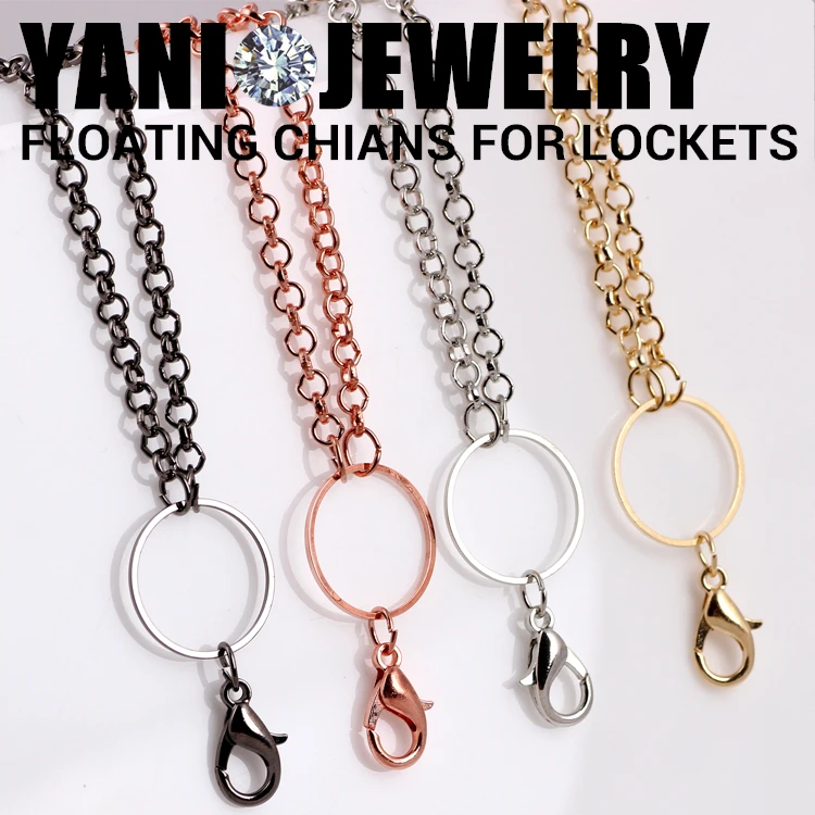 

New fashion 65CM Alloy Metal Rolo Link Chain fits Magnetic Glass Floating Lockets Chain Necklace