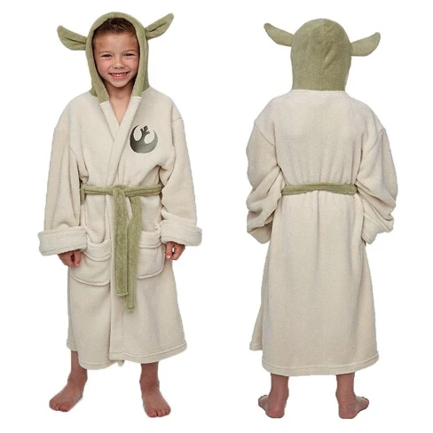 Флисовый халат Star Yoda с ушками джедая банный капюшоном костюм для косплея