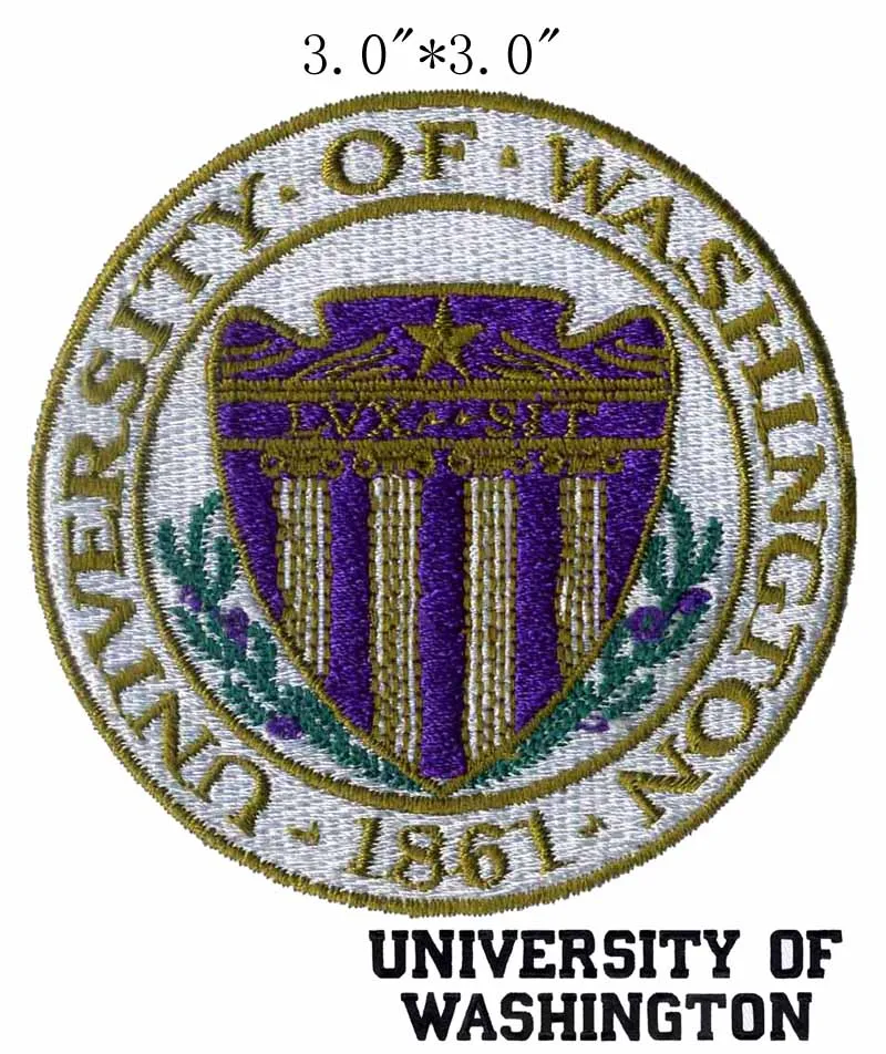 University of Washington Seal 3.0"high embroidery patch for jersey patch/embroidery applique