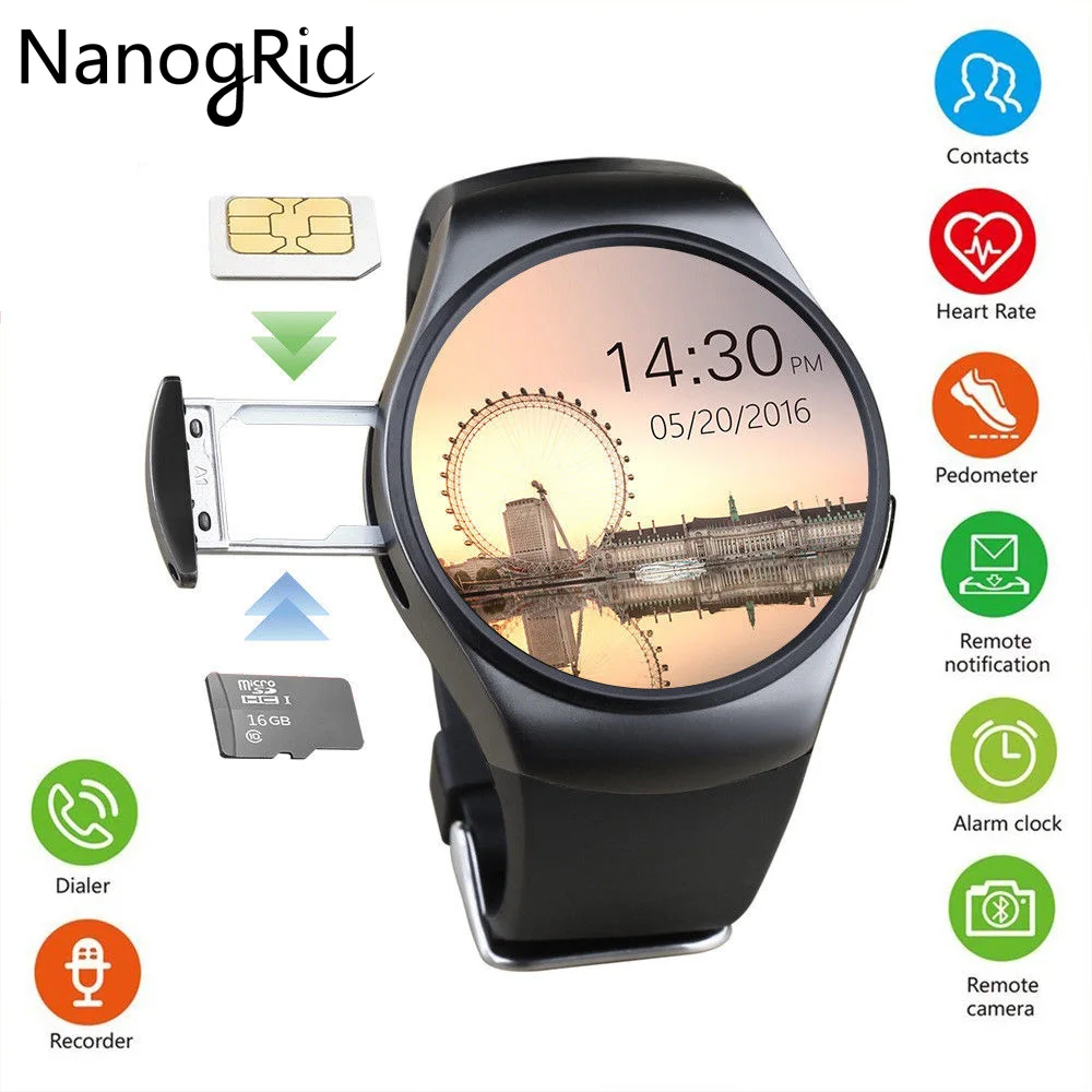 

Bluetooth Smart Watch Heart Rate Monitor Sleep Monitoring Smart Bracelet Support SIM TF/SD Card for IOS Android Multi Languages