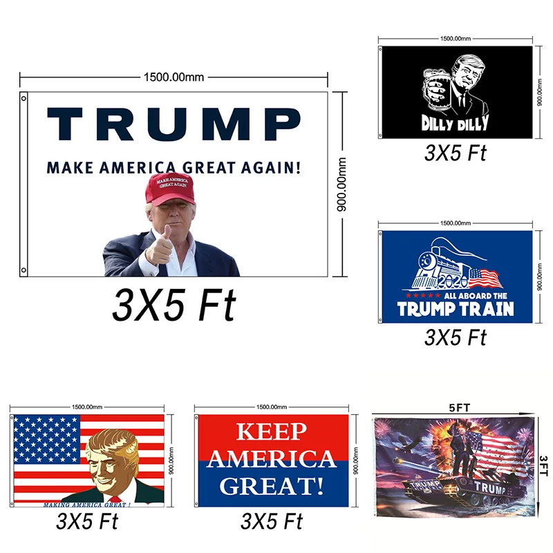 

2020 New Trump Donald Election Flags 5x3 Feet Keep America Great Flag Banner