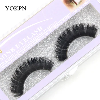 

YOKPN Mink 3D False Eyelashes Natural Thick Soft Realistic Three-dimensional Fake Eyelashes Cotton Thread Stems Makeup Lashes