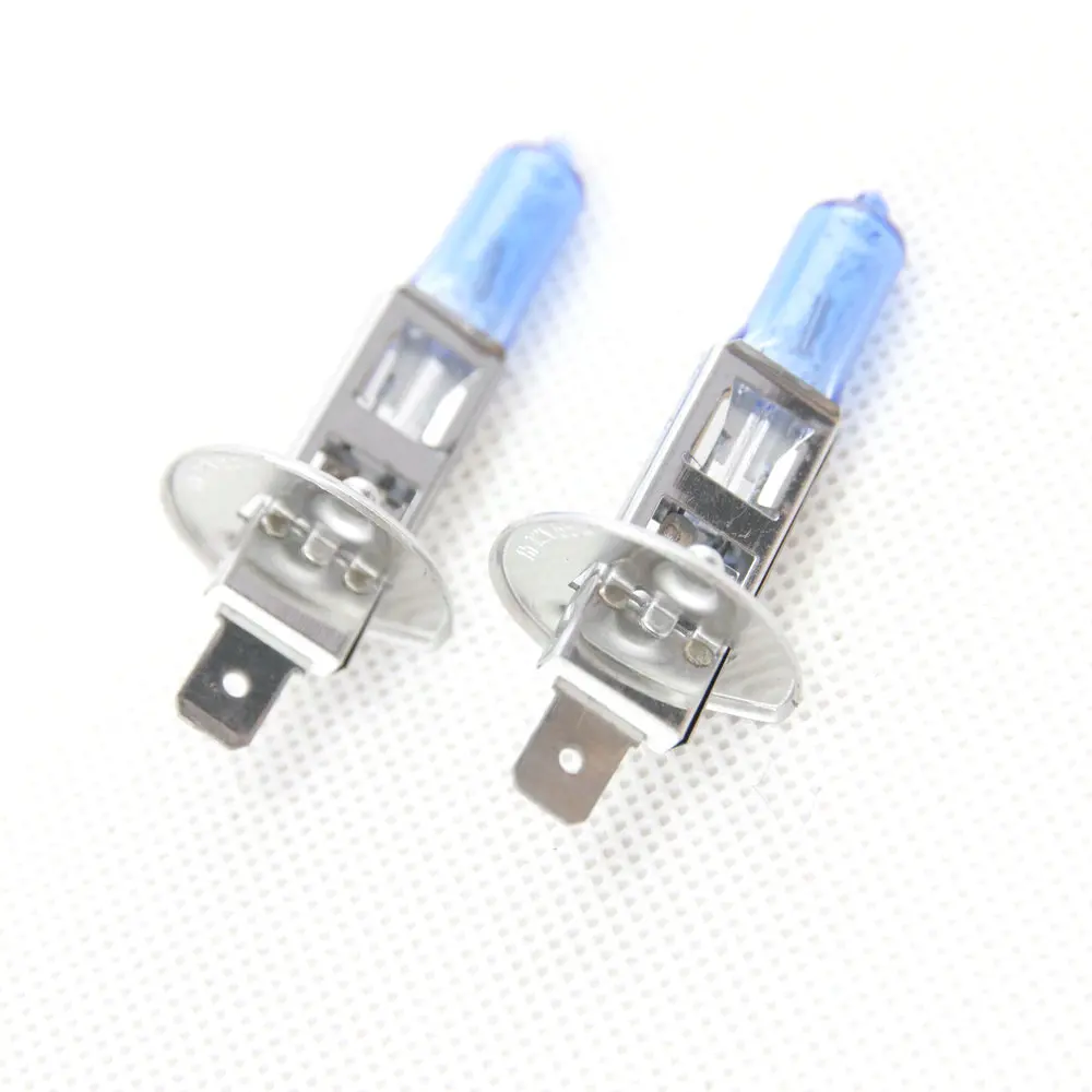 6500K White H1 H7 High beam Low beam 55w 12V Gas Halogen Headlight Bulb Light Lamp with Dark Blue Glass for car Fog Driving lamp 3