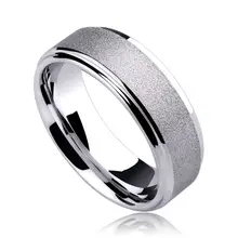 Nueva moda 7 mm ancho Comfort Fit anillos de tungsteno para hombre cepillado de la superficie a prueba de arañazos tamaño 7-11 el envío gratis