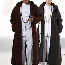 4 цвета, зимняя теплая накидка в стиле буддийских монахов Шаолинь, плащ для медитации, костюмы, пальто, пальто, одежда для воин кунг-фу